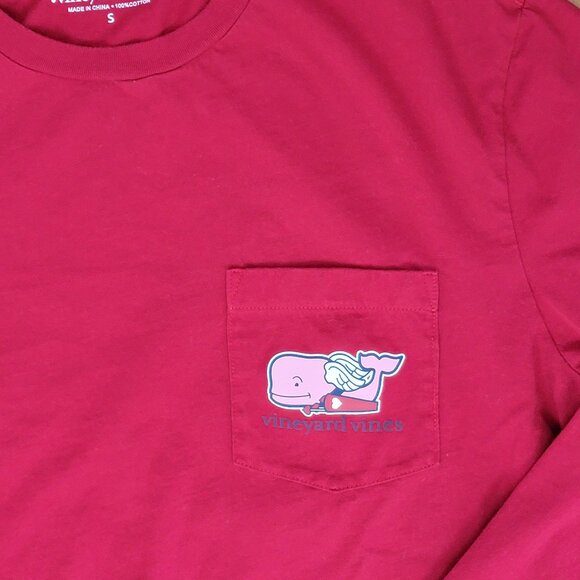 Vineyard Vines Red Long Sleeve Pocket Tee Happy Valentine's Day - S - Picture 6 of 8